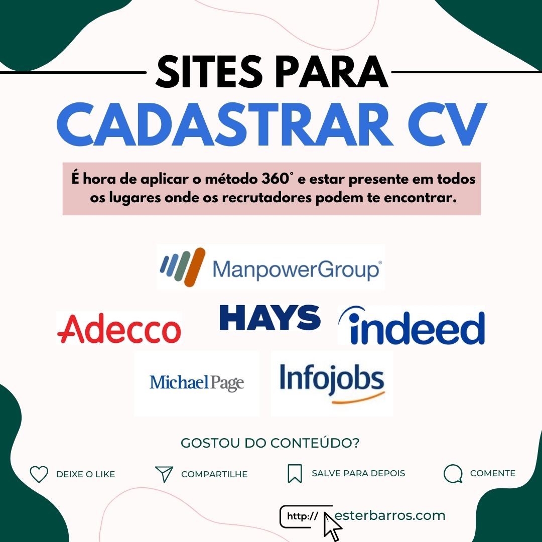 Dicas de sites para cadastrar o seu currículo! 🖥️ 🌐